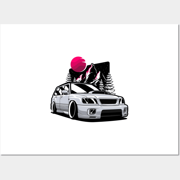 Silver Forester STI Wall Art by KaroCars